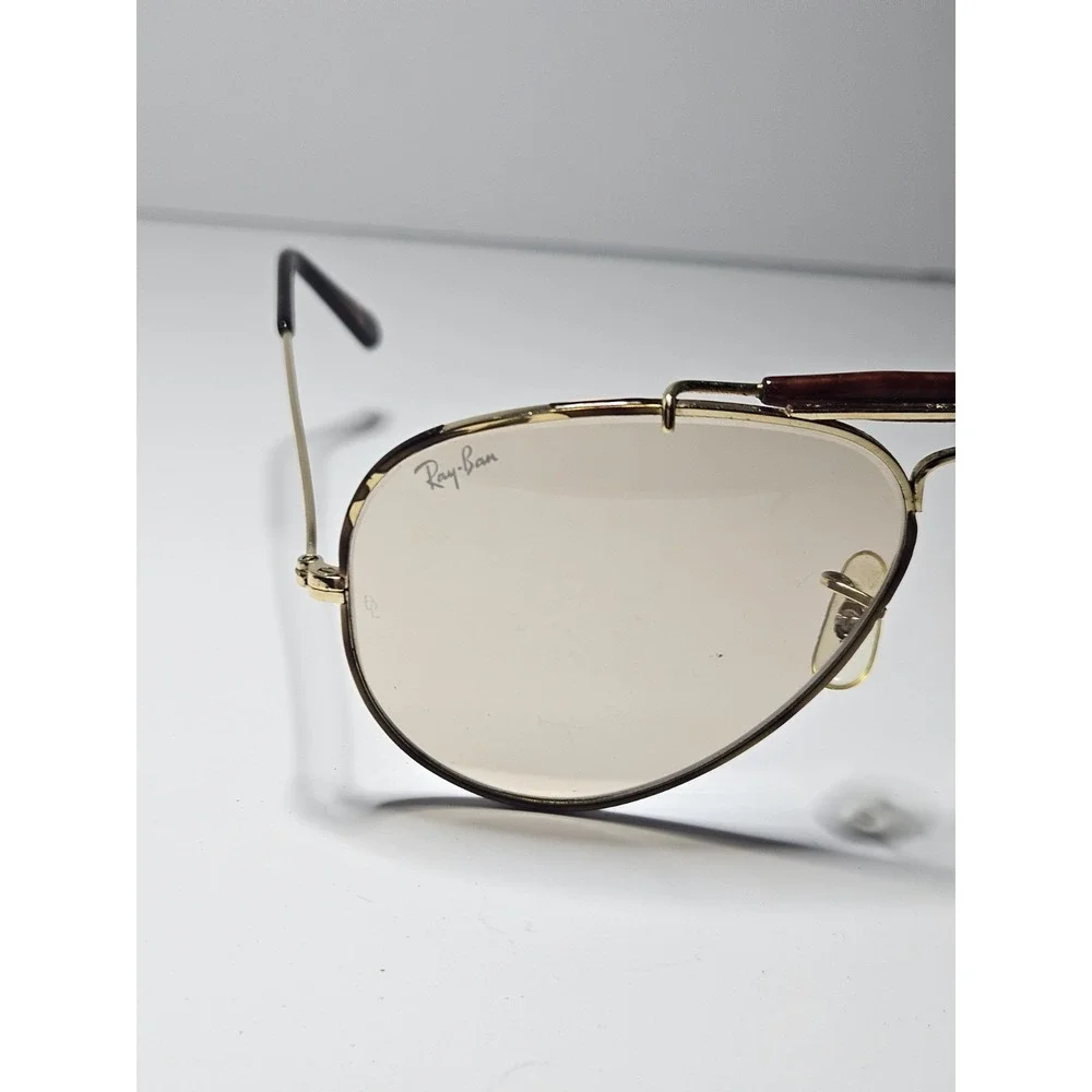 Vtg B&L Ray Ban Outdoorsman Leathers Sunglasses 58mm Changeables Brown Case USA